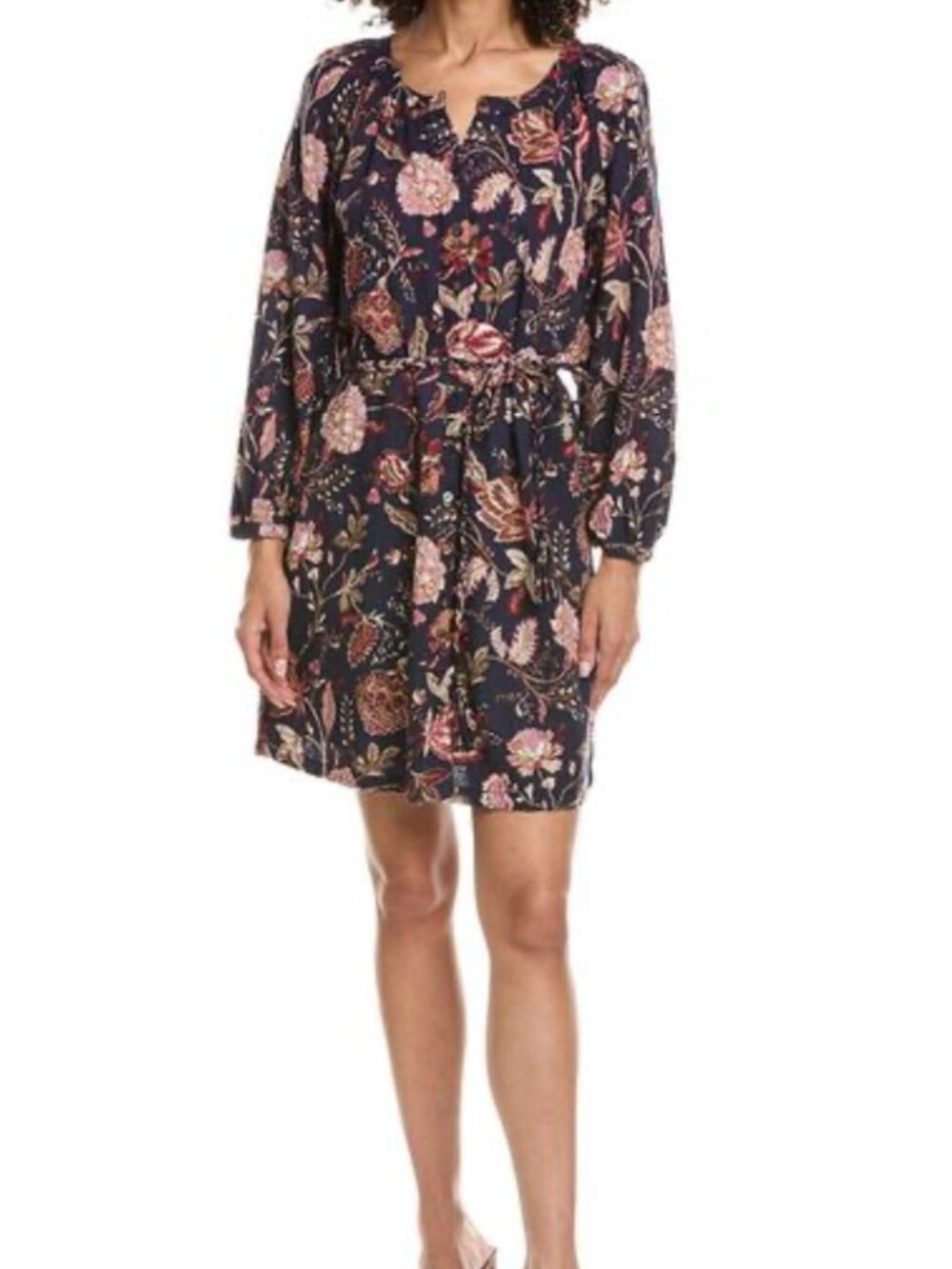 Tommy Bahama Exquisite Bloom Linen Blend Shirt Dress XL Navy Floral NWT